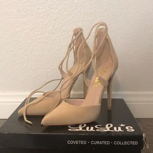 Lulu’s Nude Heels Size 6 Lace Up